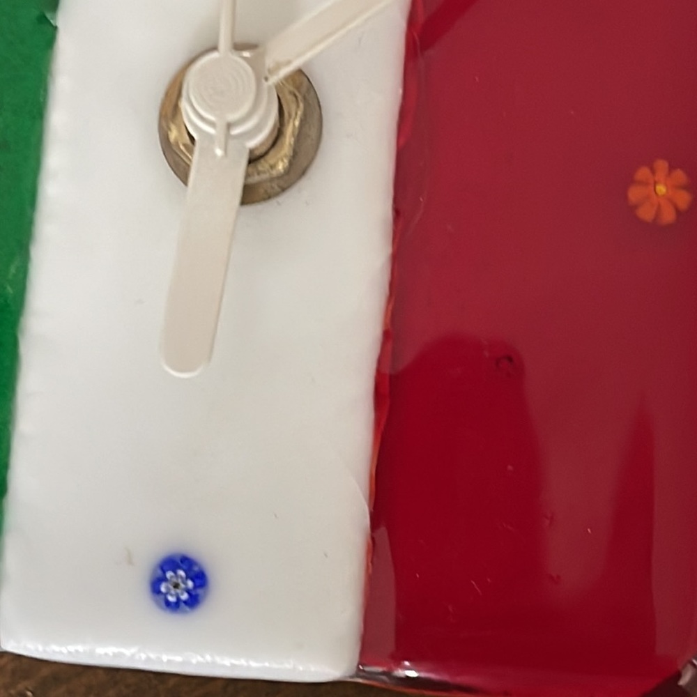 Murano Glass Clock. Italian flag. Small Desk or table clock. Made in Italy. - Picture 10 of 10